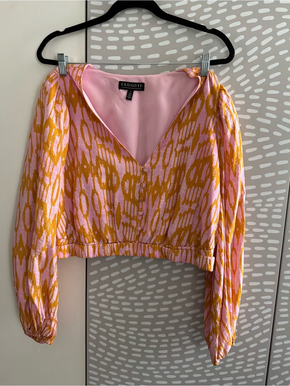 Eloquii Pink and Mustard Patterned Skirt Set size 14W